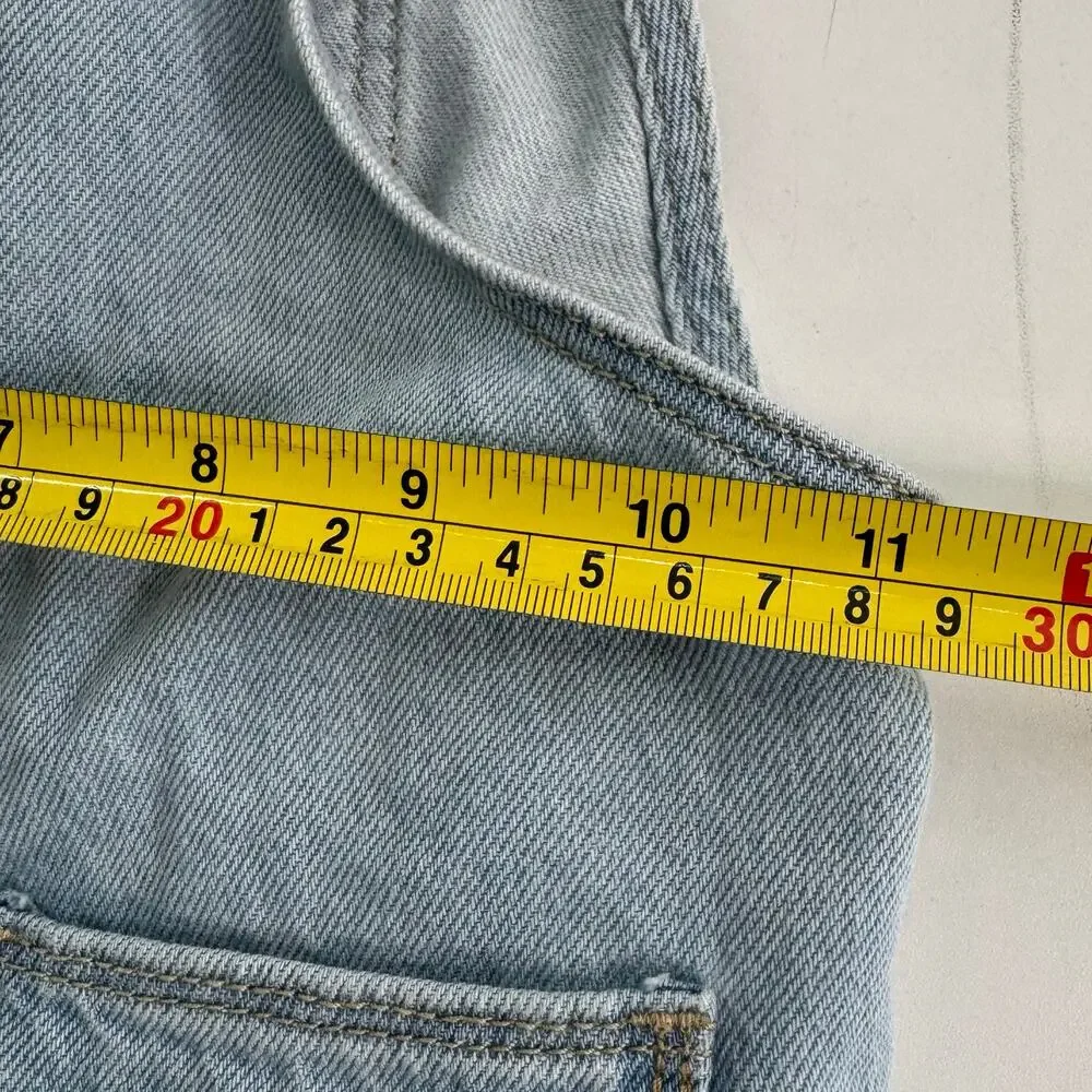 GAP Jean Shortalls Overalls Girls Size 4 Light Wash Ruffle Spring 2025 - Picture 7 of 8